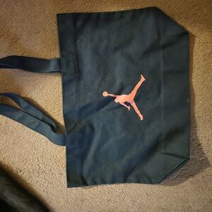 Black Tote Bag with Red Logo